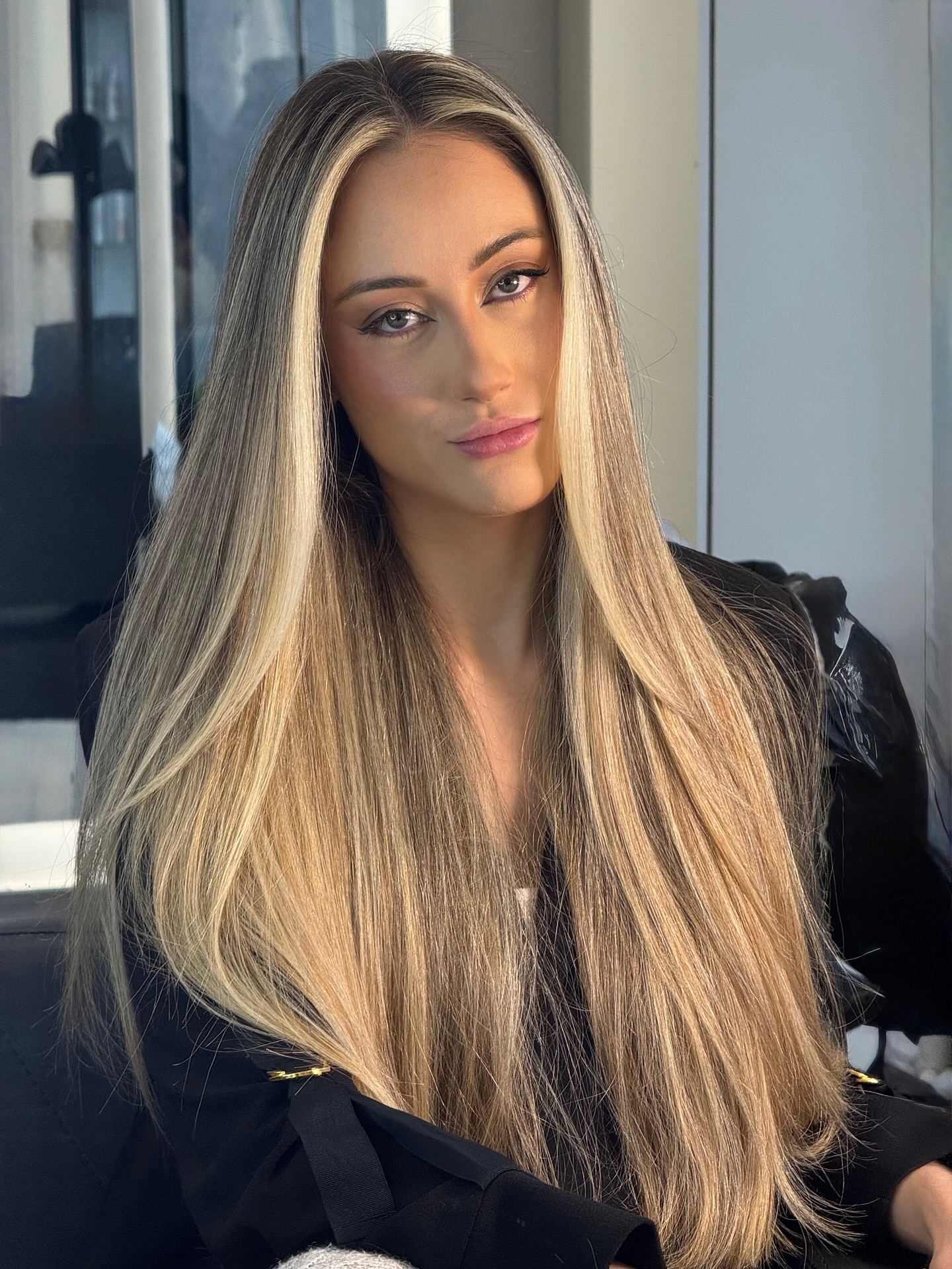 Detalhe do acabamento de cabelo longo
